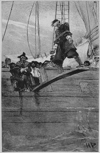 Howard Pyle, 1887: Walking the Plank: this was originally published in Pyle, Howard (August–September 1887). "Buccaneers and Marooners of the Spanish Main". Harper's Magazine
